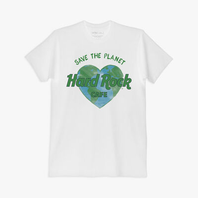 Adult Fit Save the Planet Heart Tee in White Adult Fit Save the Planet Heart Tee in White